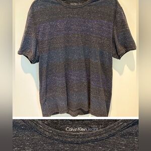 Men’s CALVIN KLEIN JEANS Charcoal & Blue Crew T-Shirt